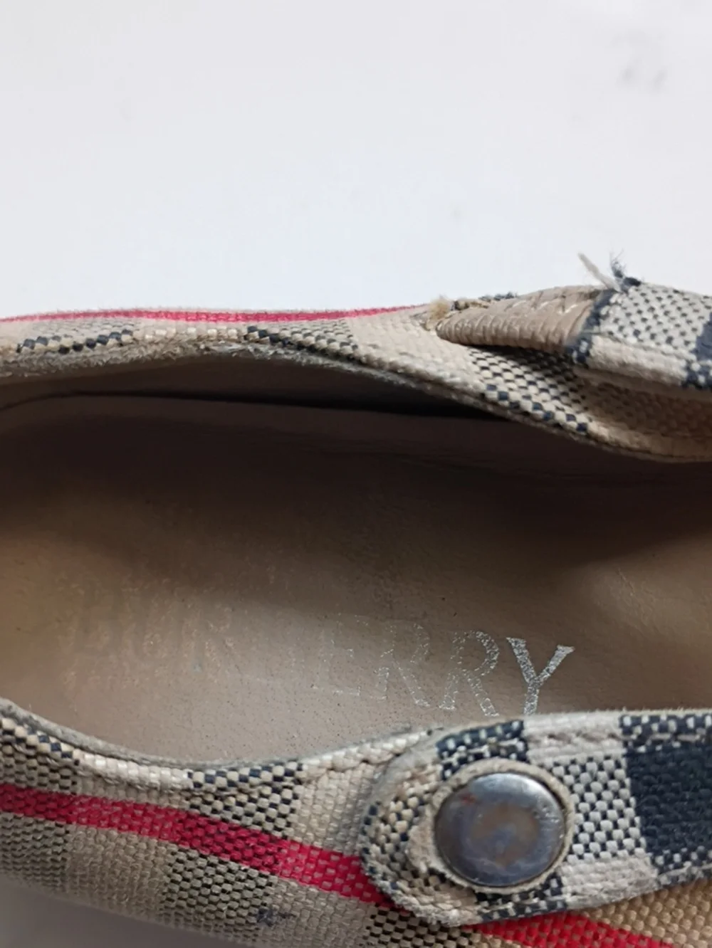 Burberry Kids Beige Plaid Mary Jane Shoes